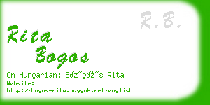 rita bogos business card